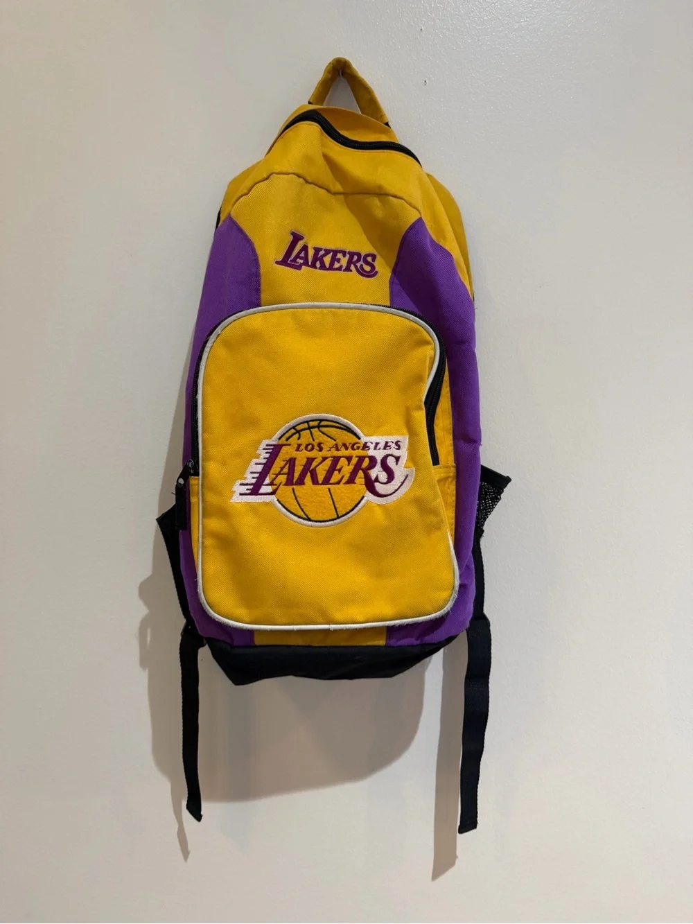 Vintage 1990s Los Angeles Lakers backpack embroidered